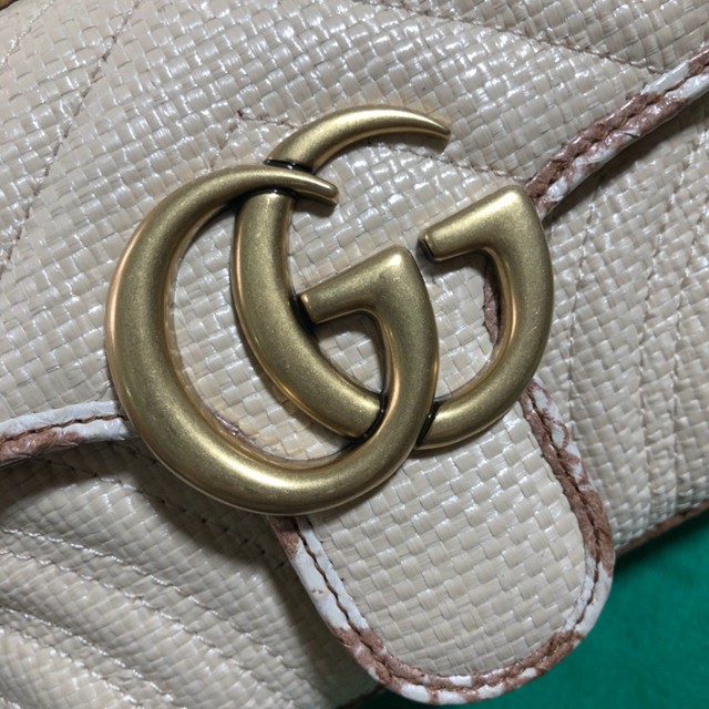 Gucci經典款女包 446744 古馳GG Marmont系列鏈條包 Gucci棕蛇牛皮單肩斜挎女包  gqy3233